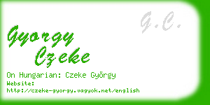 gyorgy czeke business card